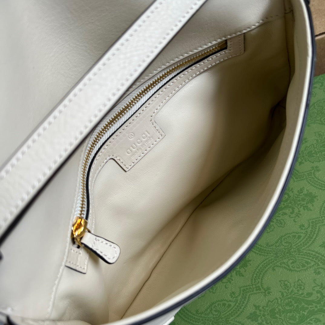 gg Blondie Shoulder Bag White For Women, Women’s Bags 11in/28cm gg 699268 UXX0G 9022