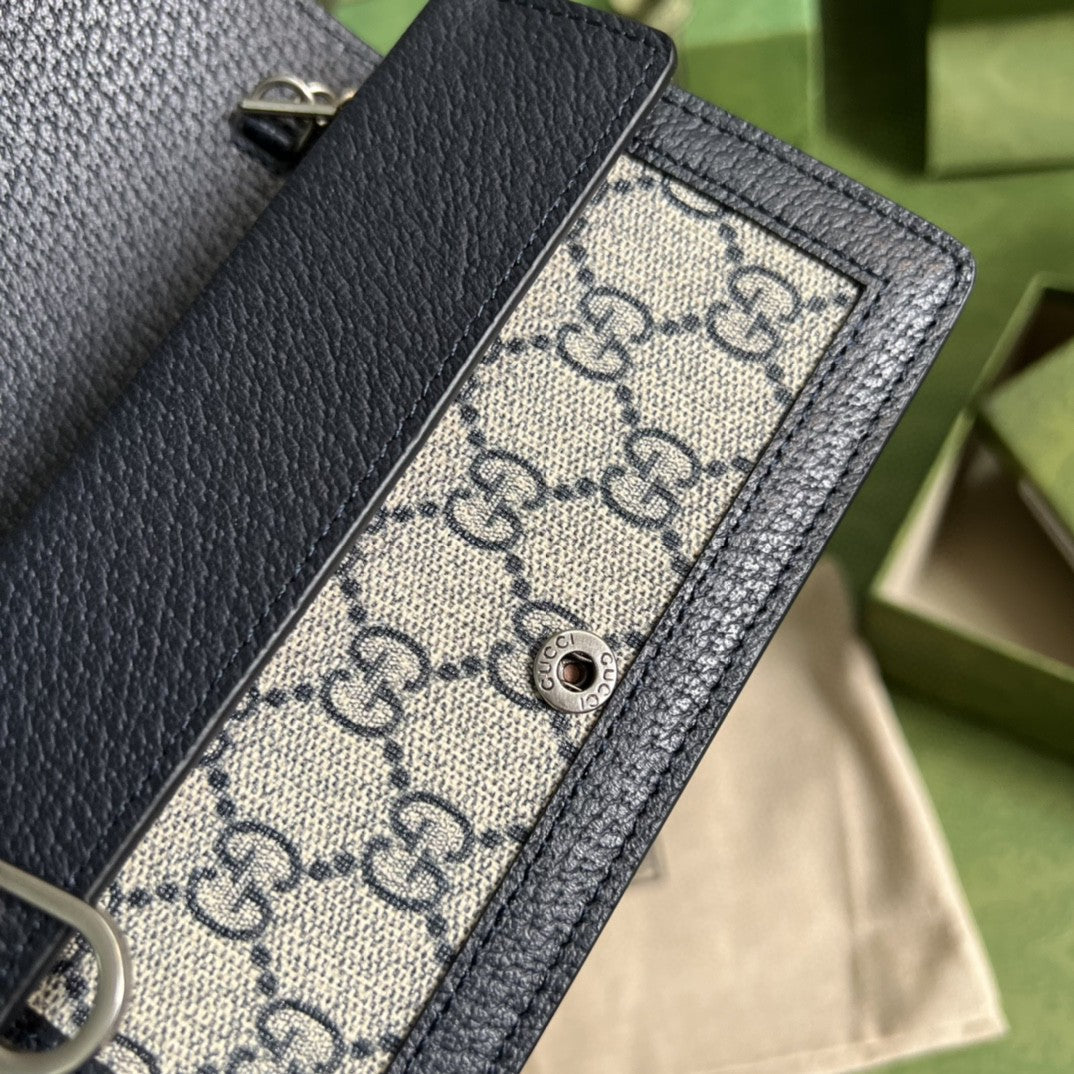 Dionysus gg Super Mini Bag Beige And Blue gg Supreme Canvas For Women 6.5in/17cm 476432