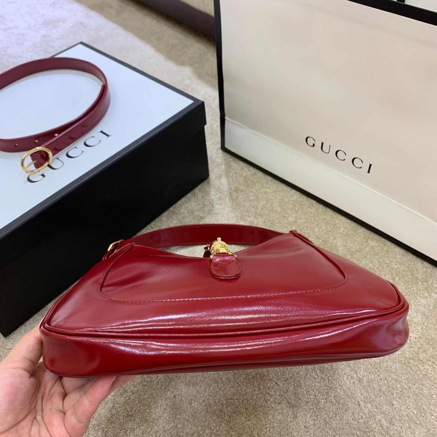 gg Jackie 1961 Small Shoulder Bag Red For Women 10.8in/27.4cm gg 636709 10O0G 6638