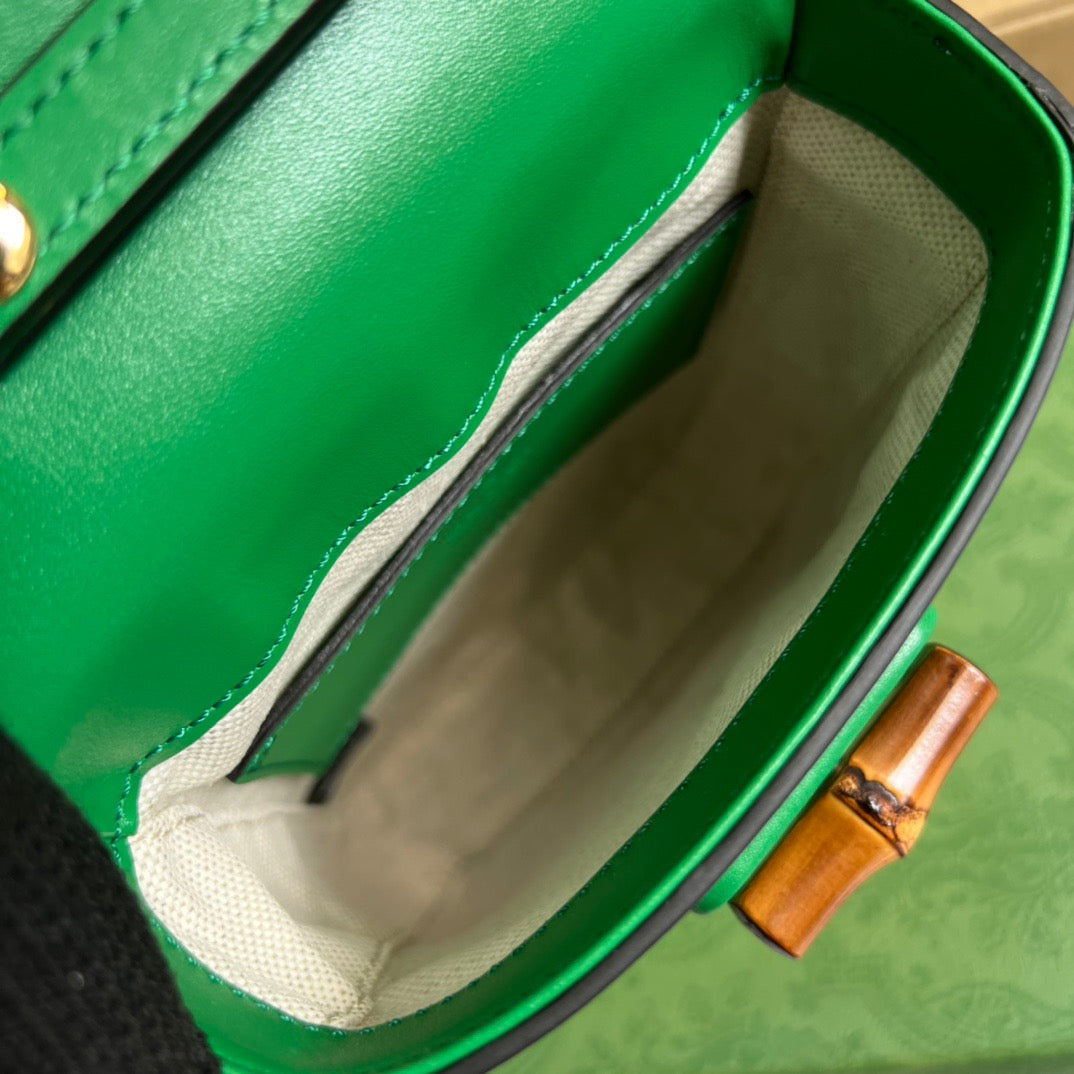 gg Bamboo Mini Handbag Green For Women, Women’s Bags 6.2in/16cm gg