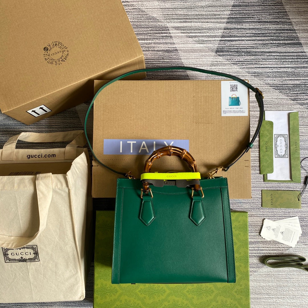 gg Diana Small Tote Bag Green For Women, Women’s Bags 11in/27cm gg 