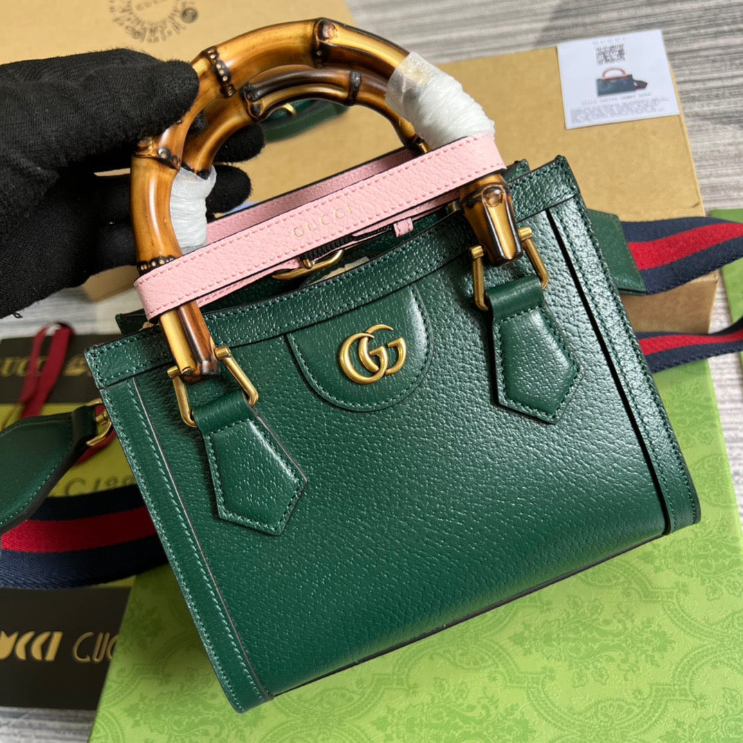 gg Diana Mini Tote Bag Green For Women, Women’s Bags 7.9in/20cm gg 702732 U3ZDT 3670