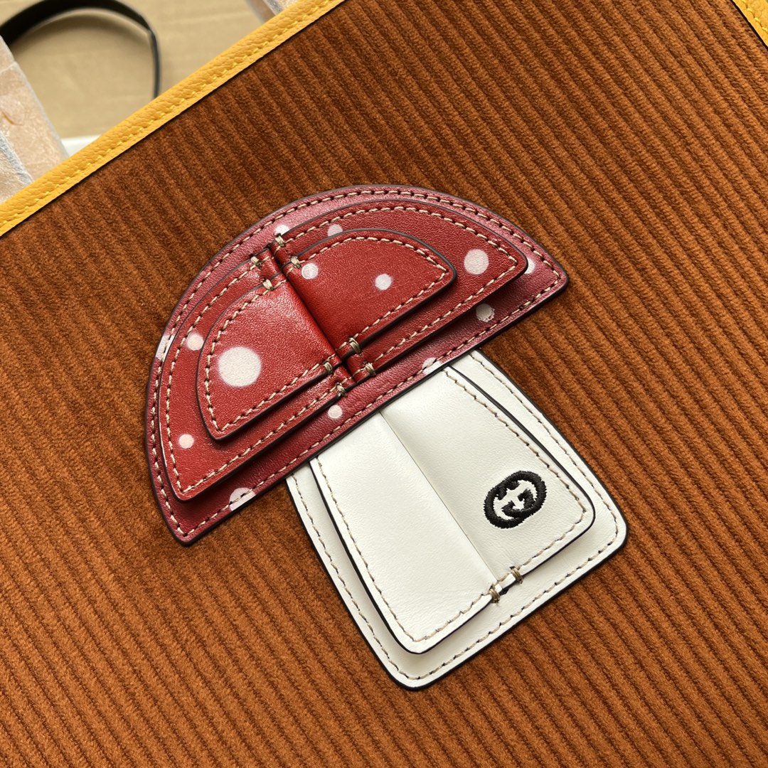 gg Children’s Mushroom Tote Bag Brown For Women, Women’s Bags 11.2in/28.5cm gg 705042 2S8HN 2886