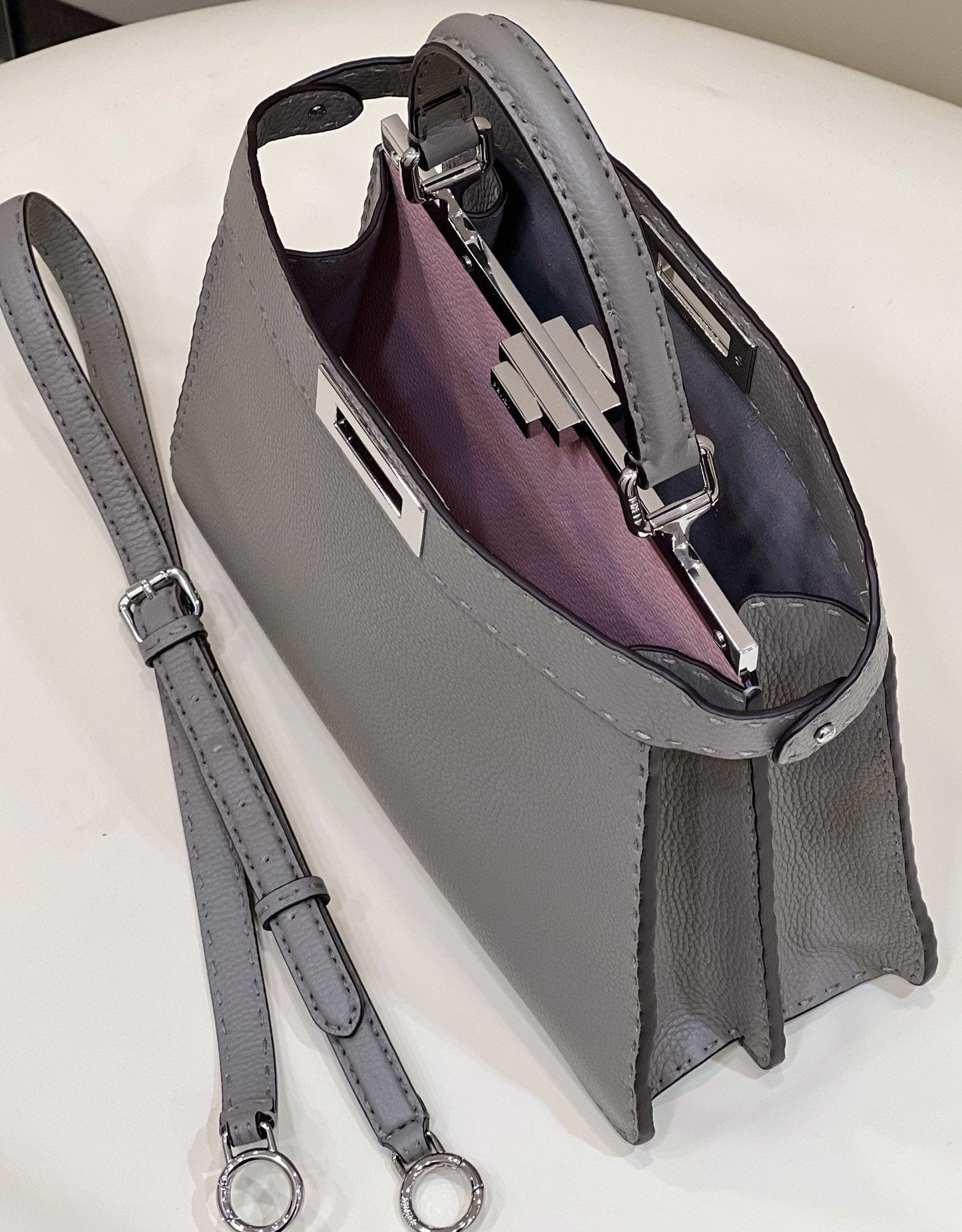 FI Peekaboo ISeeU Medium Gray For Women, Handbags, Shoulder Bags 13.1in/33.5cm FF