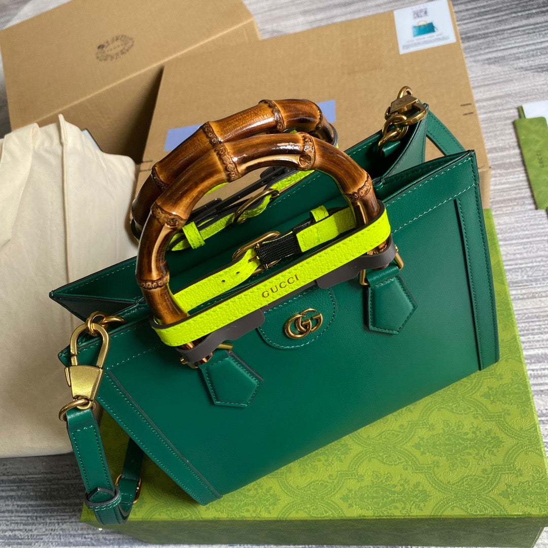 gg Diana Small Tote Bag Green For Women, Women’s Bags 11in/27cm gg 