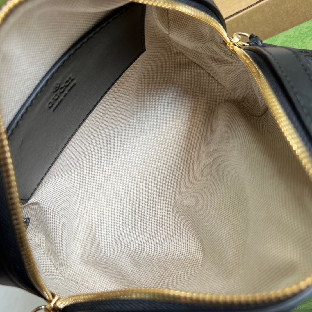 gg Matelasse Top Handle Bag Black For Women, Women’s Bags 7.5in/19cm gg 702251 UM8HG 1046