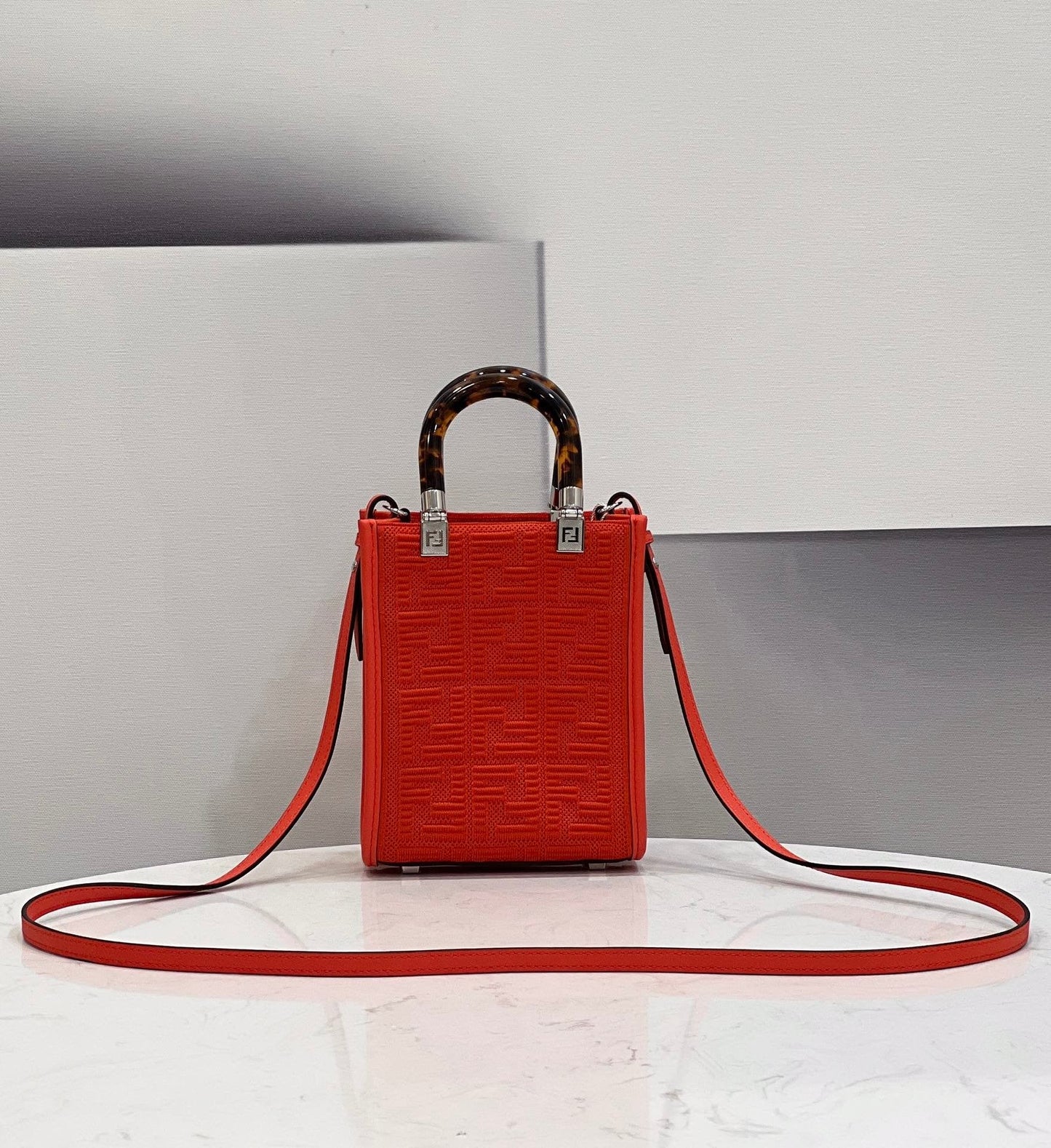 FI Mini Sunshine Shopper Red For Women, Handbags, Shoulder And CrossBody Bags 7.1in/18cm FF 8BS051
