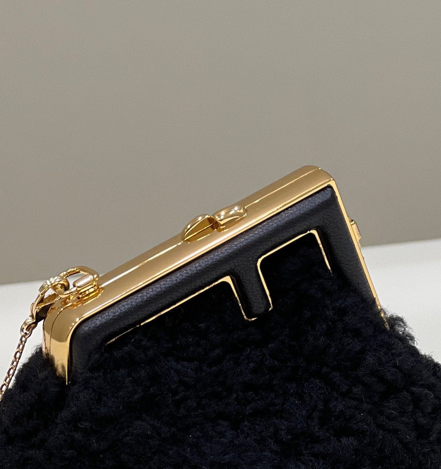 FI First Mini Black Mink Bag For Woman 11.5cm/4in