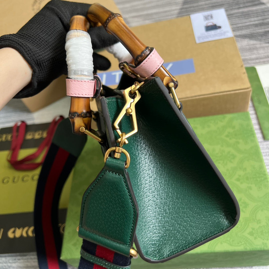 gg Diana Mini Tote Bag Green For Women, Women’s Bags 7.9in/20cm gg 702732 U3ZDT 3670