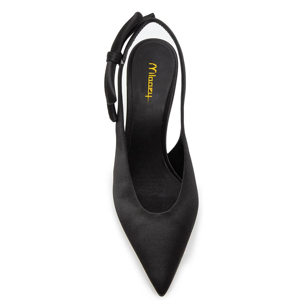 Elegant Bowknot Mid Stiletto Heel Black Slingback Pumps for Women