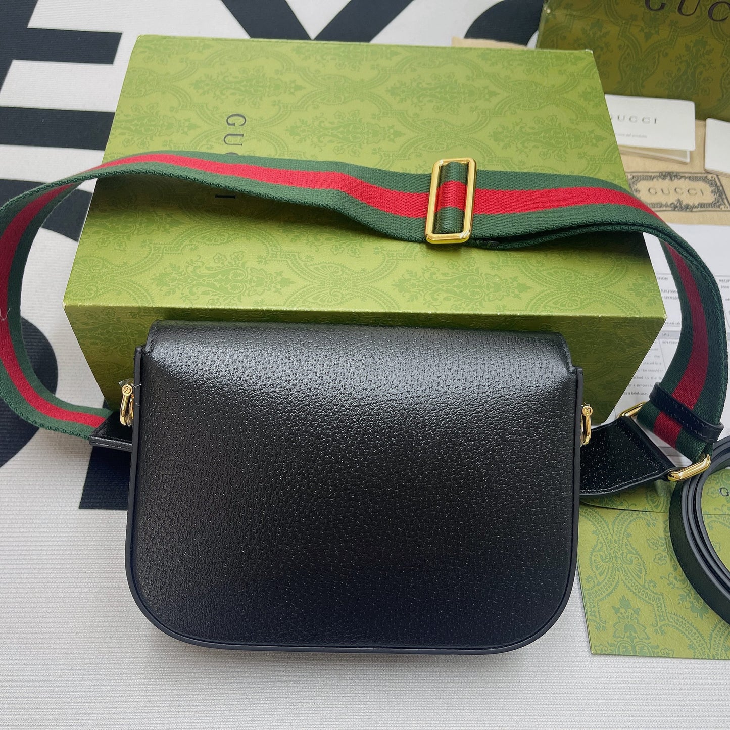 gg x Adidas Horsebit 1955 Mini Bag Black For Women, Women’s Bags 8.1in/21cm gg 658574 U3ZDG 8726