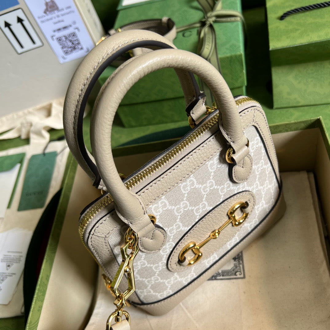 gg Horsebit 1955 gg Mini Bag Beige For Women, Women’s Bags 7.9in/20cm gg 677212 UULAG 9682