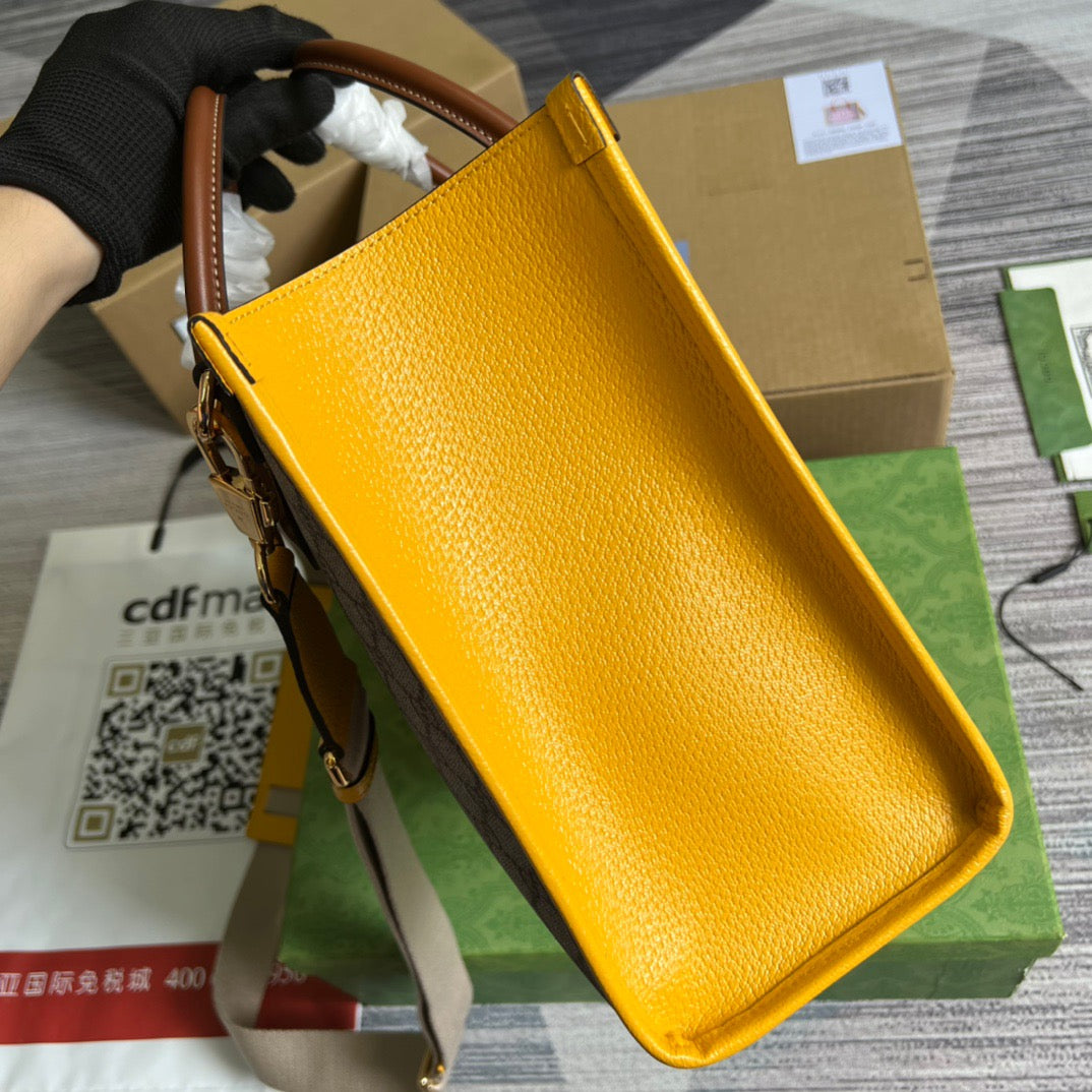 gg Love Parade gg Tote Bag Yellow For Women, Women’s Bags 12.2in/31cm gg