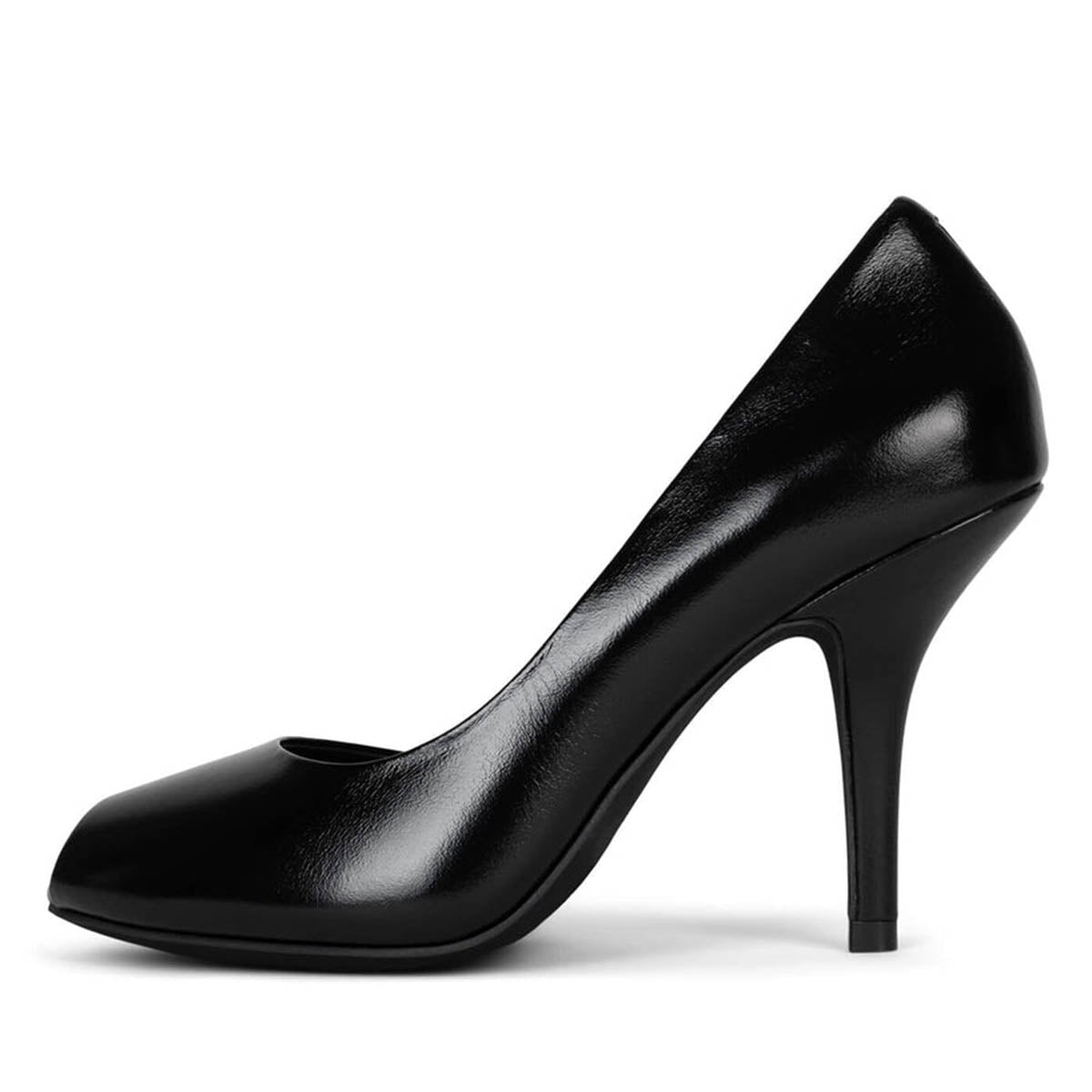 Elegant Slip-On Peep Toe Stiletto Heel Black Pumps for Women