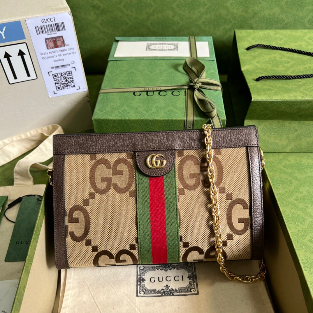 gg Ophidia Jumbo gg Small Shoulder Bag Brown For Women, Women’s Bags 10.2in/26cm gg 503877 UKMIG 2570
