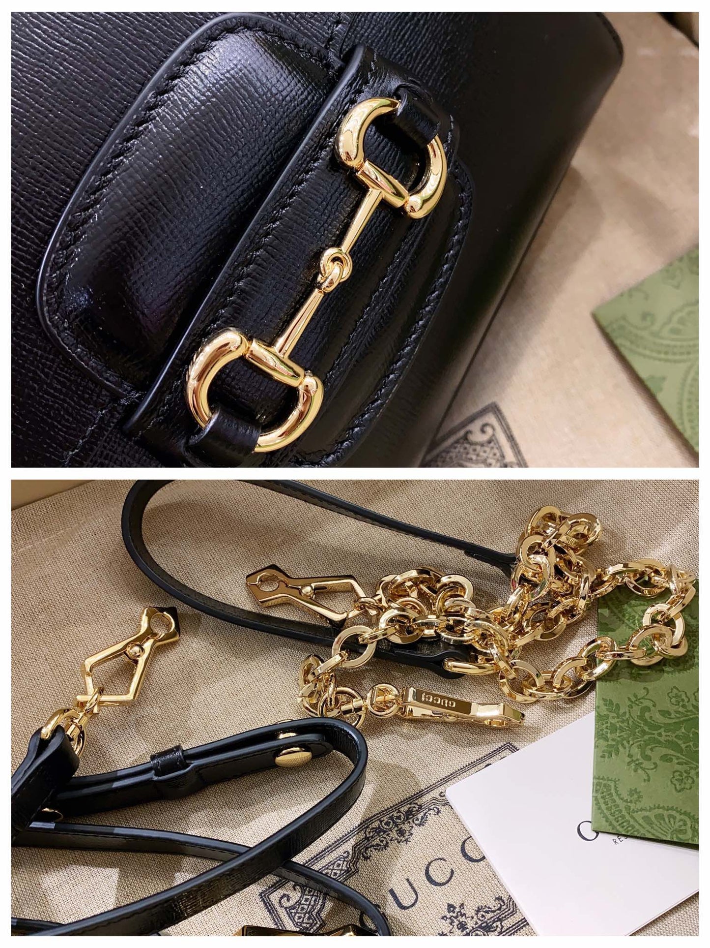 gg Horsebit 1955 Mini Bag Black For Women, Women’s Bags 8.7in/22cm gg 703848 AAA7G 1000