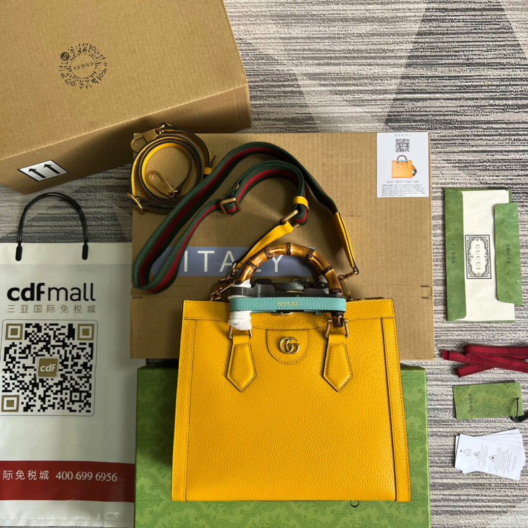 gg Diana Small Tote Bag Yellow For Women, Women’s Bags 11in/27cm gg 