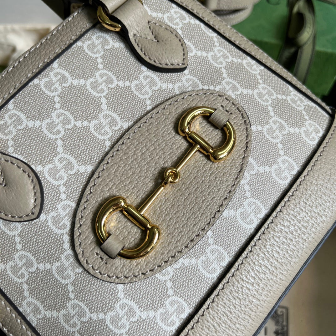 gg Horsebit 1955 gg Mini Bag Beige For Women, Women’s Bags 7.9in/20cm gg 677212 UULAG 9682