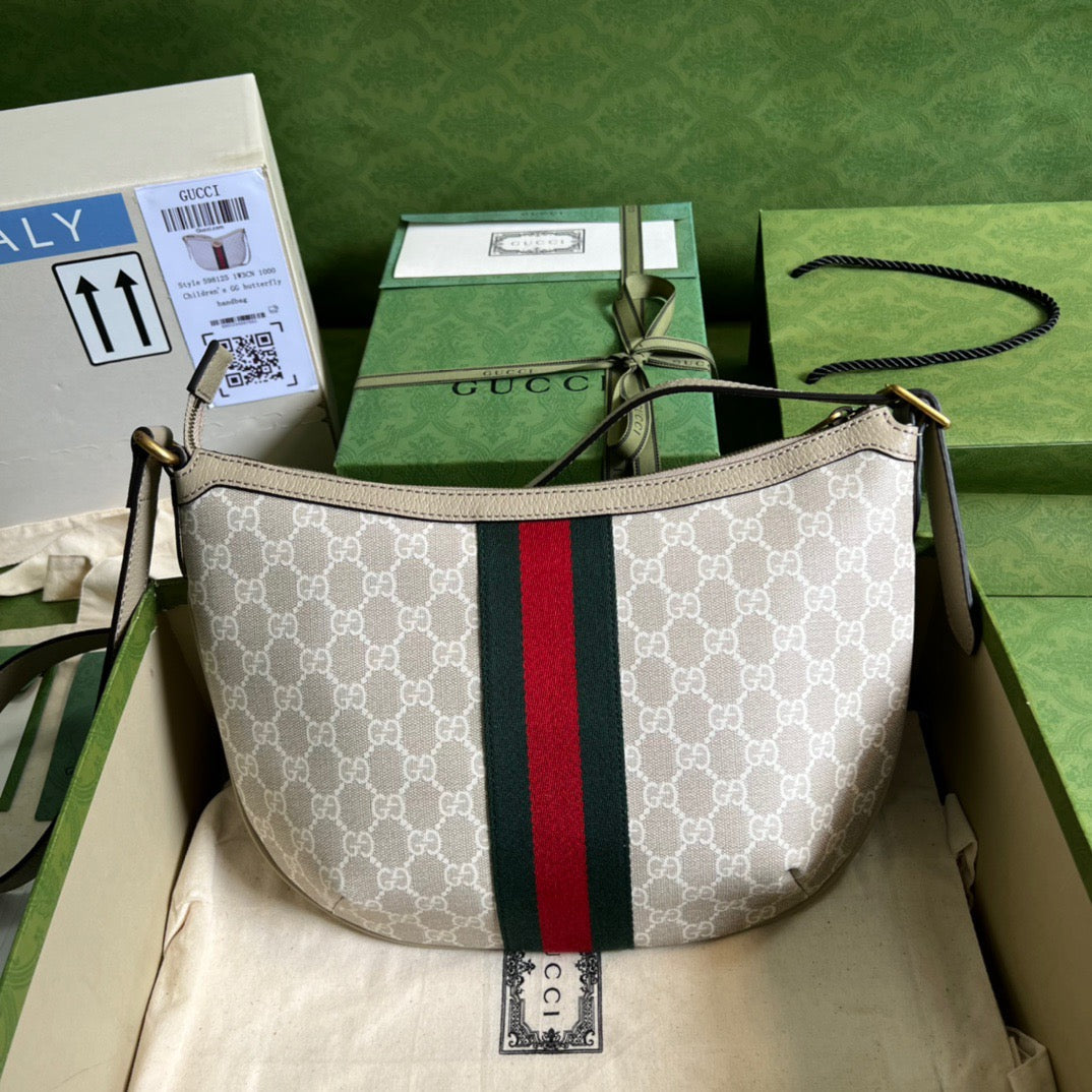 gg Ophidia gg Small Shoulder Bag Beige For Women, Women’s Bags 11.8in/30cm gg 598125 UULAT 9682