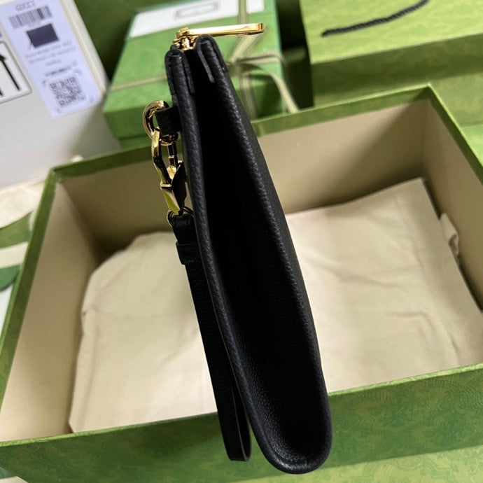 gg Clutch With gg Logo Black For Men 12in/31cm gg