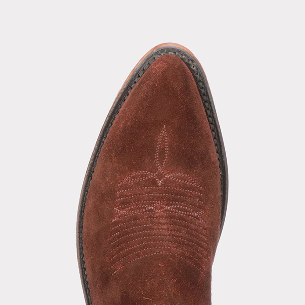 Embroidered Knee-High Block Heel Brown Cowboy Boots for Women
