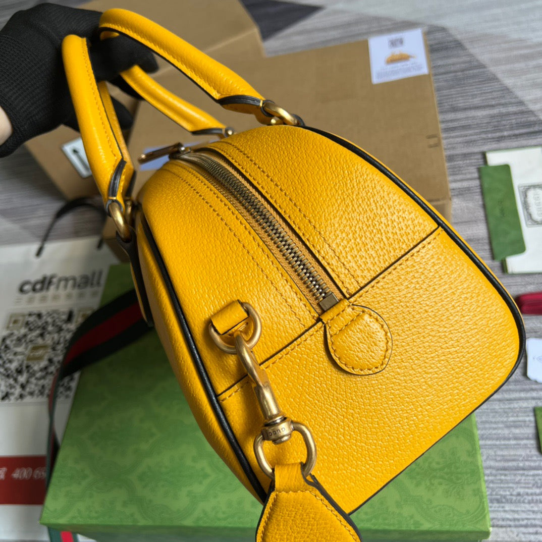 gg x Adidas Mini Duffle Bag Yellow For Women, Women’s Bags 12.4in/32cm gg