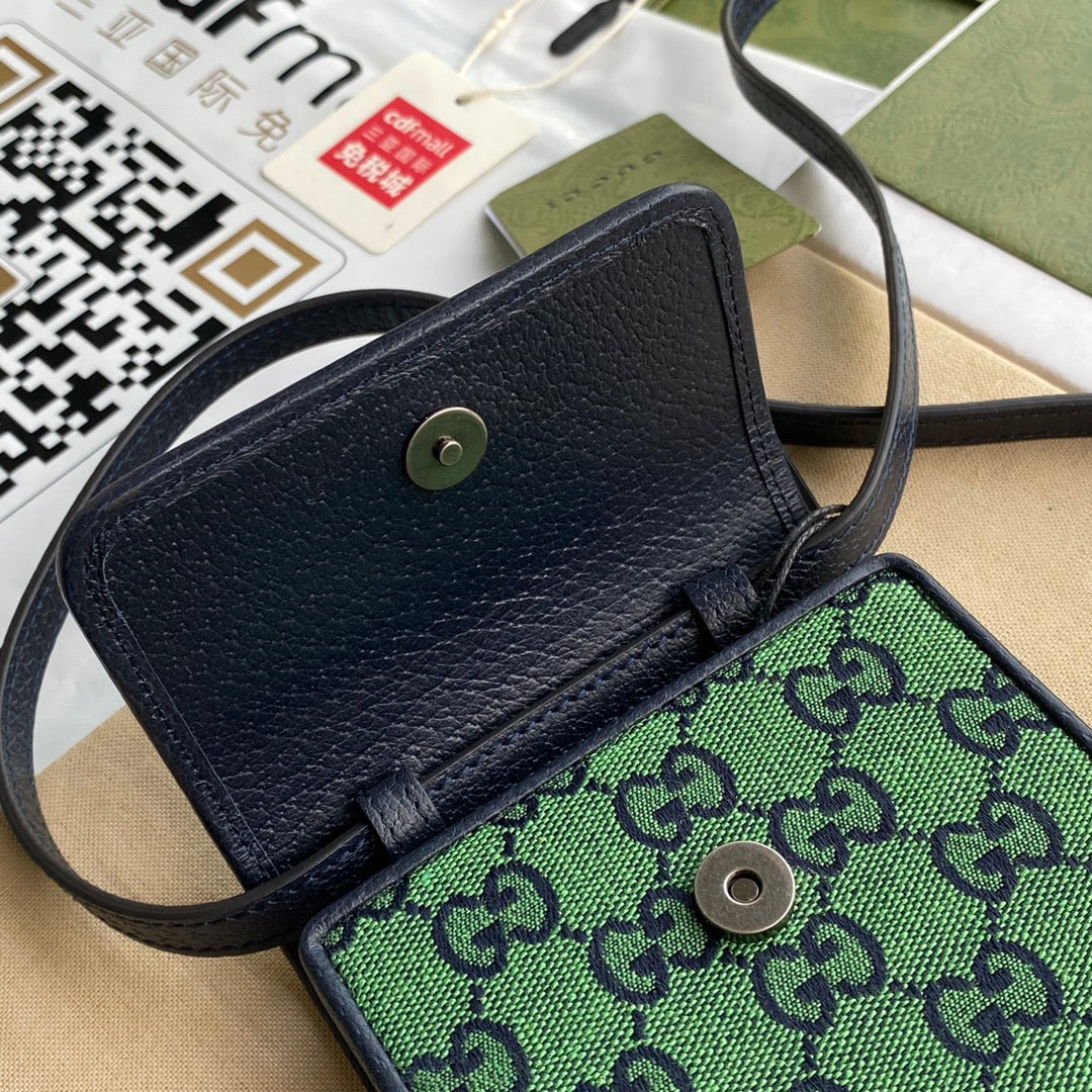 gg Mini Bag In Green gg Canvas For Women 7in/18cm gg 657582