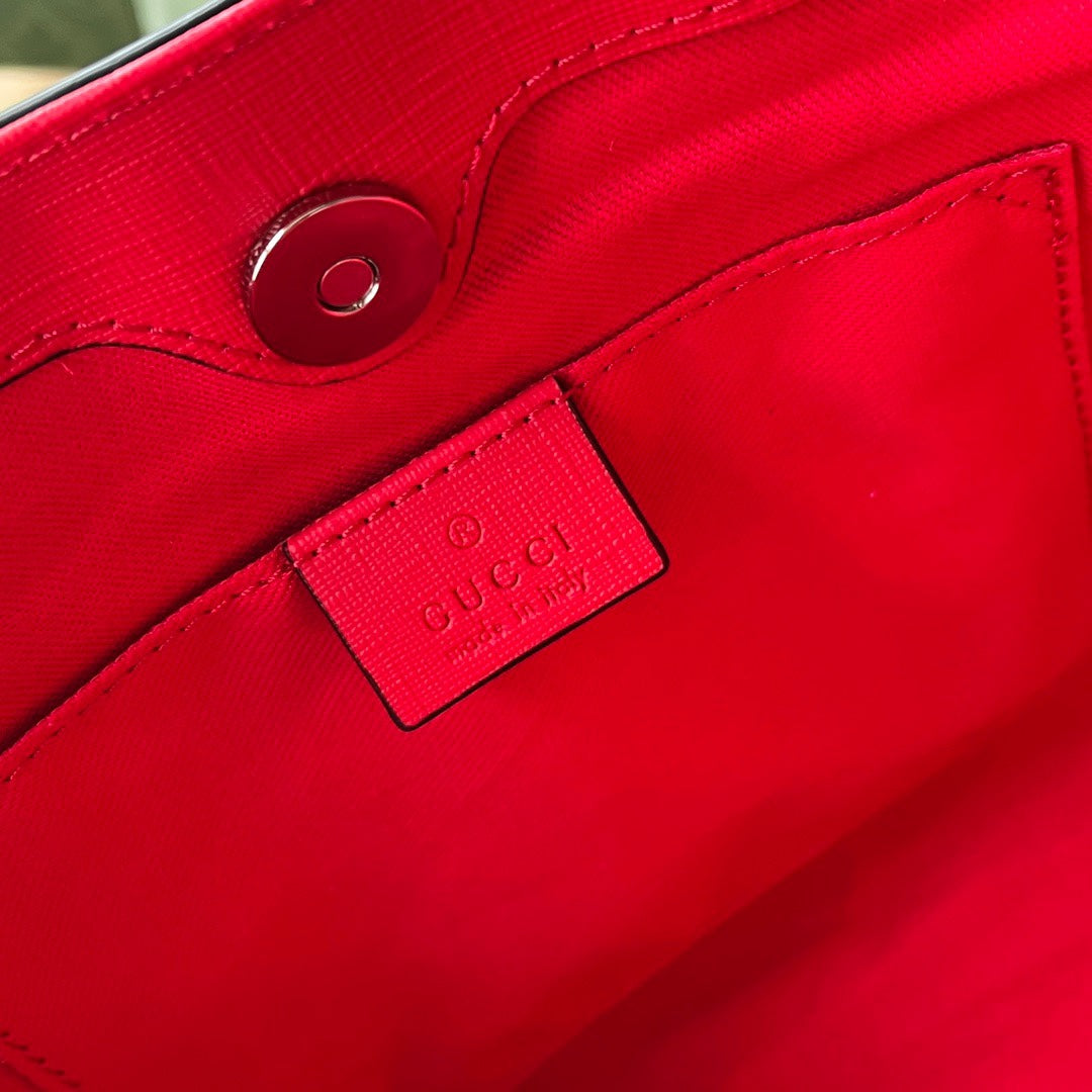 gg Children’s Tote Bag With Strawberry Fairy Print Red For Women, Women’s Bags 11in/28cm gg 630542 U6IAN 8257