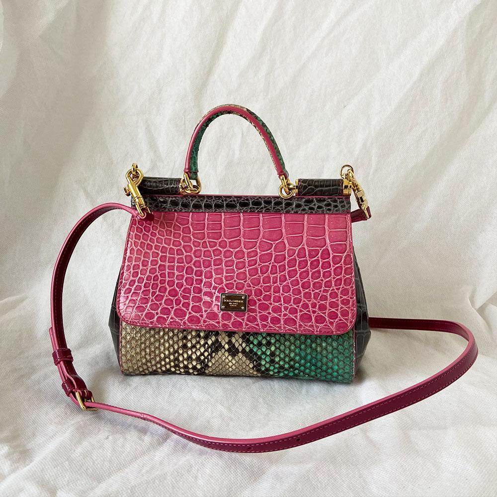 Dolce & Gabbana Crocodile and Python Small Miss Sicily Bag