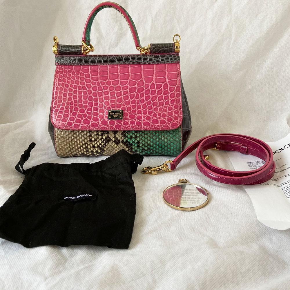 Dolce & Gabbana Crocodile and Python Small Miss Sicily Bag