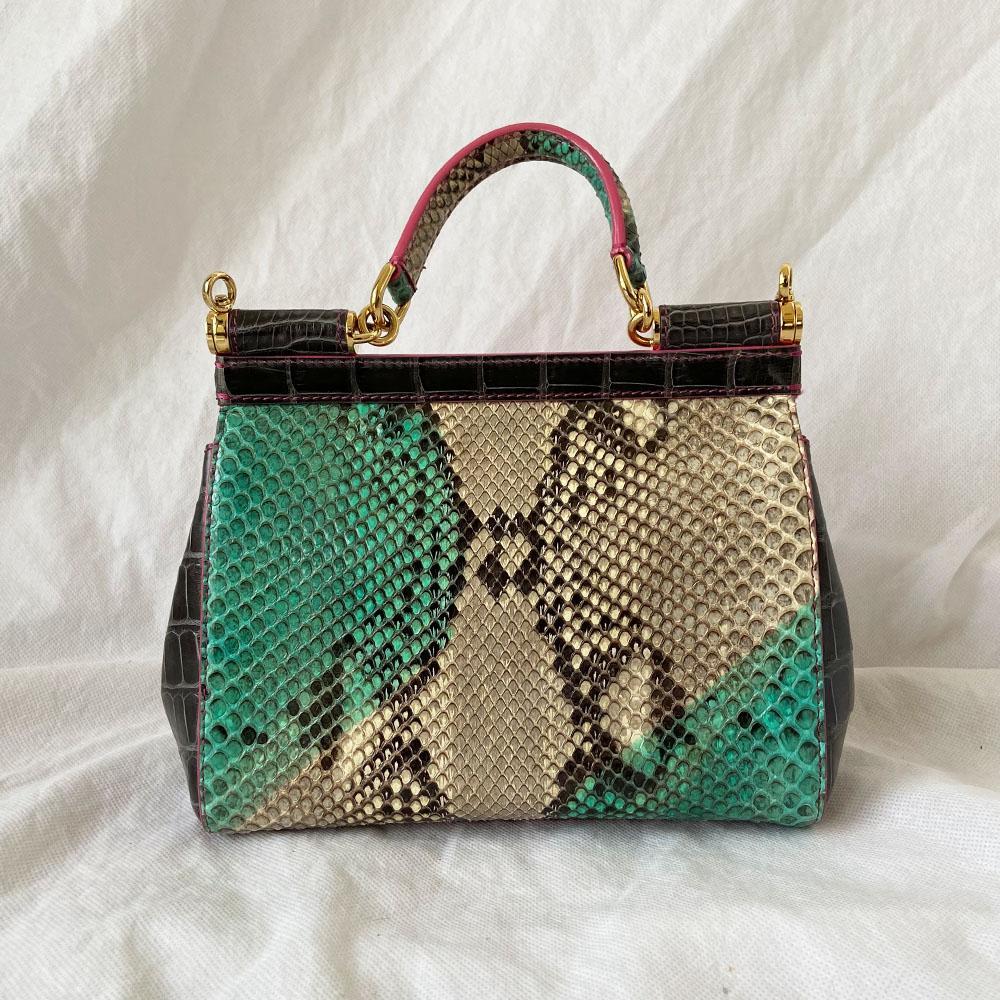 Dolce & Gabbana Crocodile and Python Small Miss Sicily Bag
