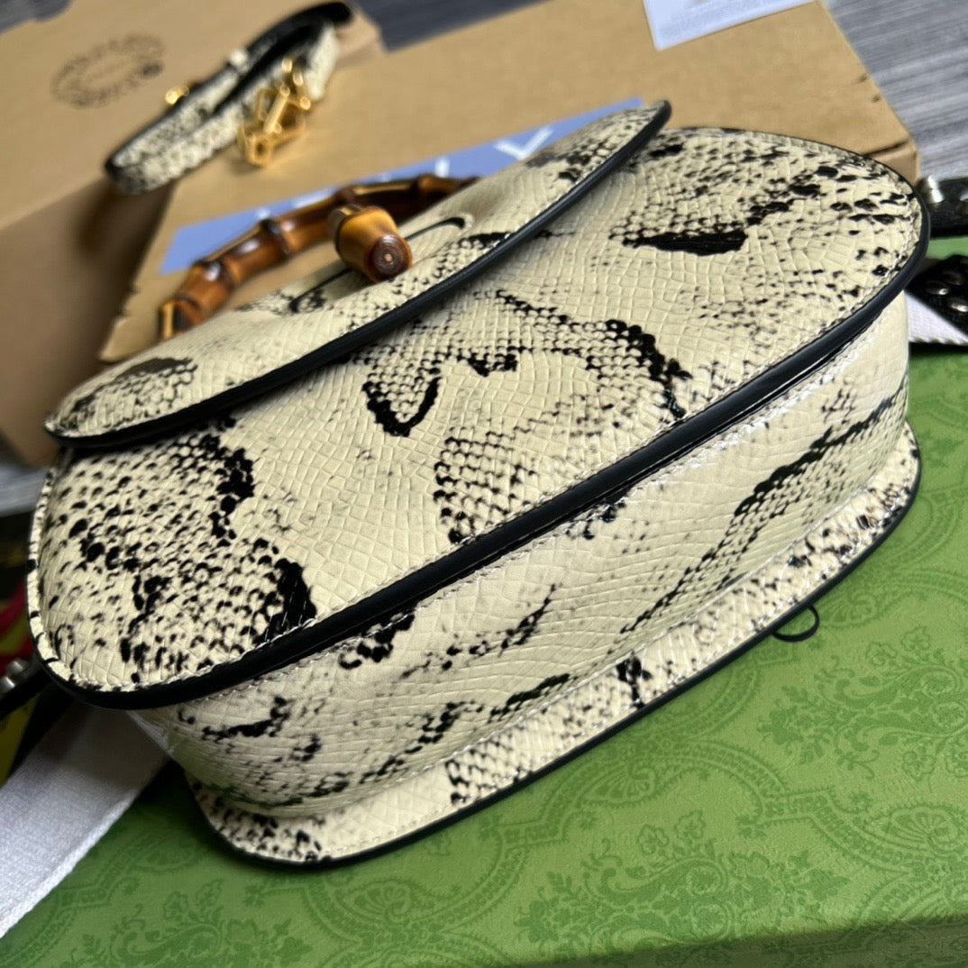 gg Bamboo 1947 Medium Top Handle Bag Natural For Women, Women’s Bags 10.2in/26cm gg 679632 L4RET 8887