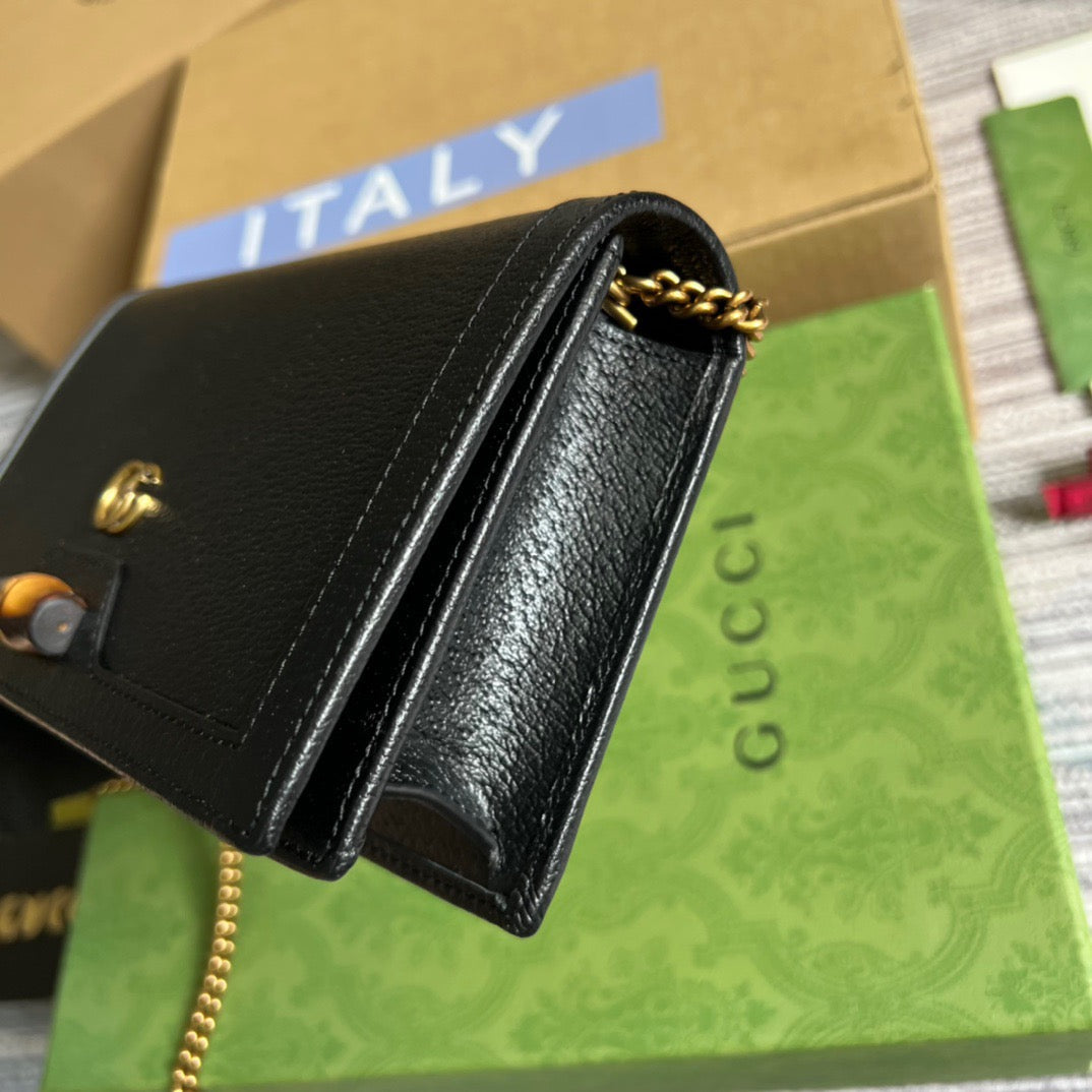 gg Diana Mini Bag With Bamboo Black For Women, Women’s Bags 7.5in/19cm gg 696817 DJ20T 1000
