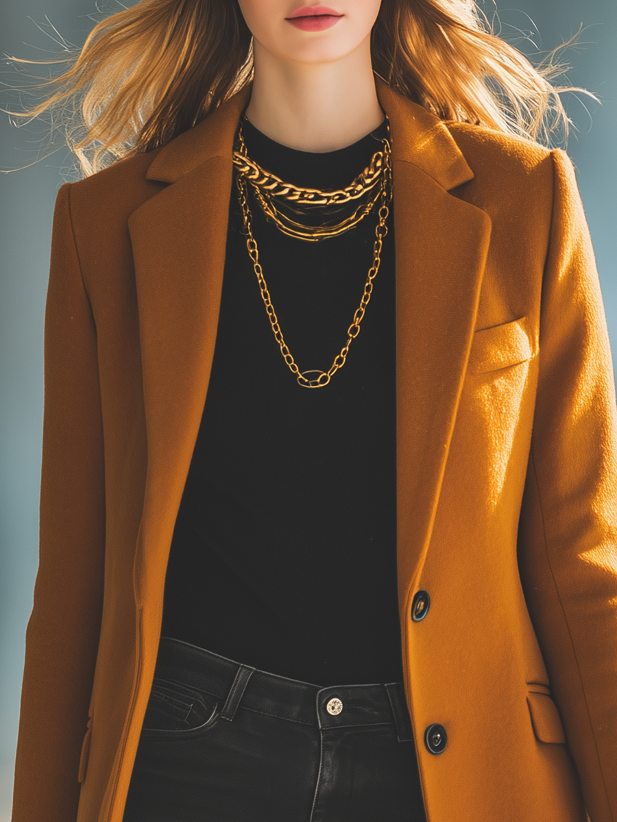 Elegant Retro 3-pocket Single-breasted Woolen Coat