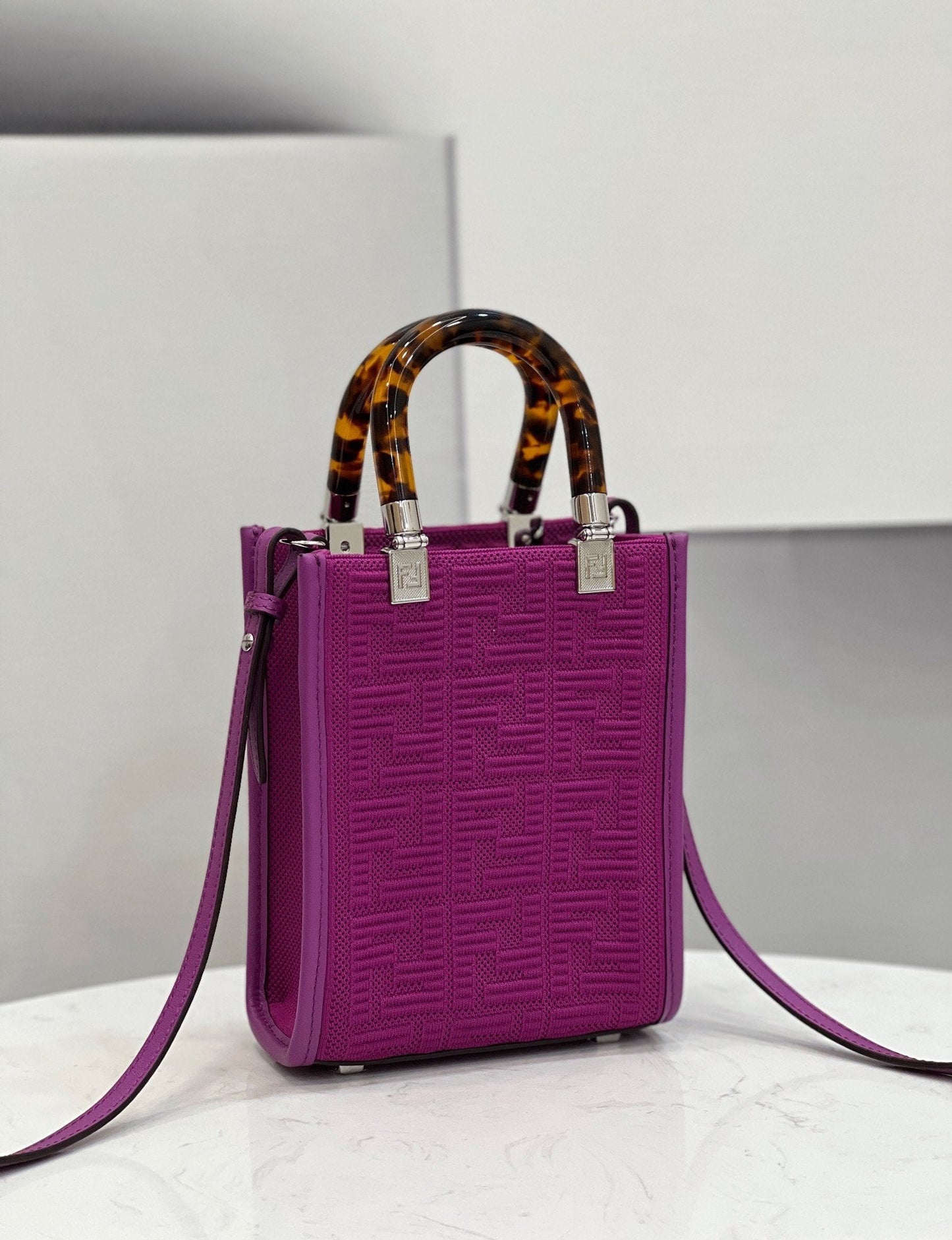 FI Mini Sunshine Shopper Purple For Women, Handbags, Shoulder And CrossBody Bags 7.1in/18cm FF 8BS051