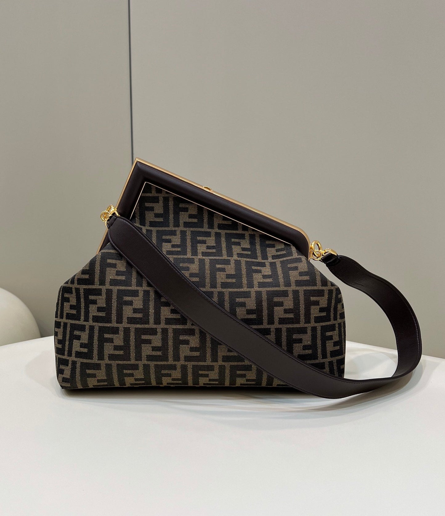 FI First Small Brown Canvas For Women, HandBags, Shoulder And Crossbody Bags 10.2in/26cm FF 8BP129