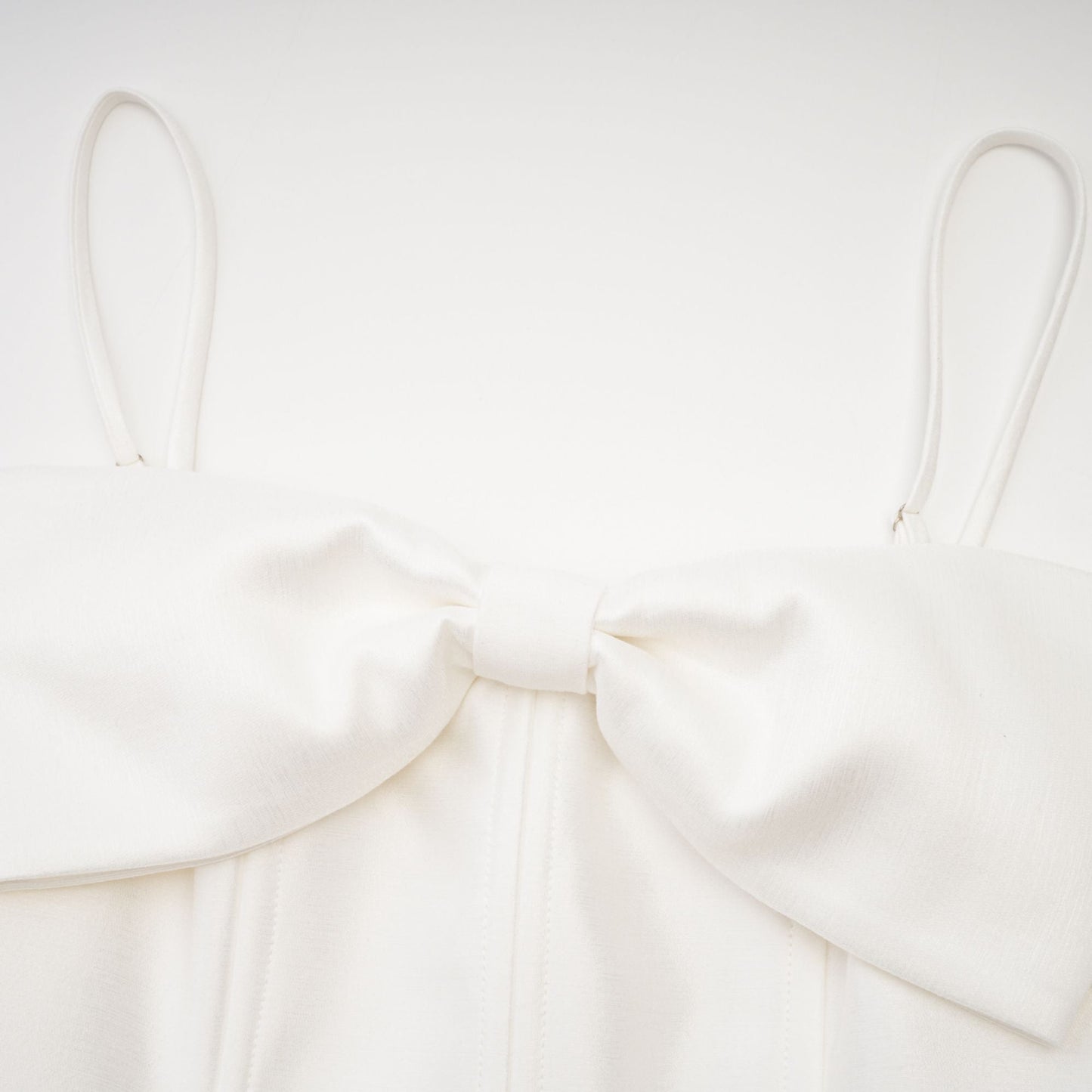 Elva white bowknot flared mini dress