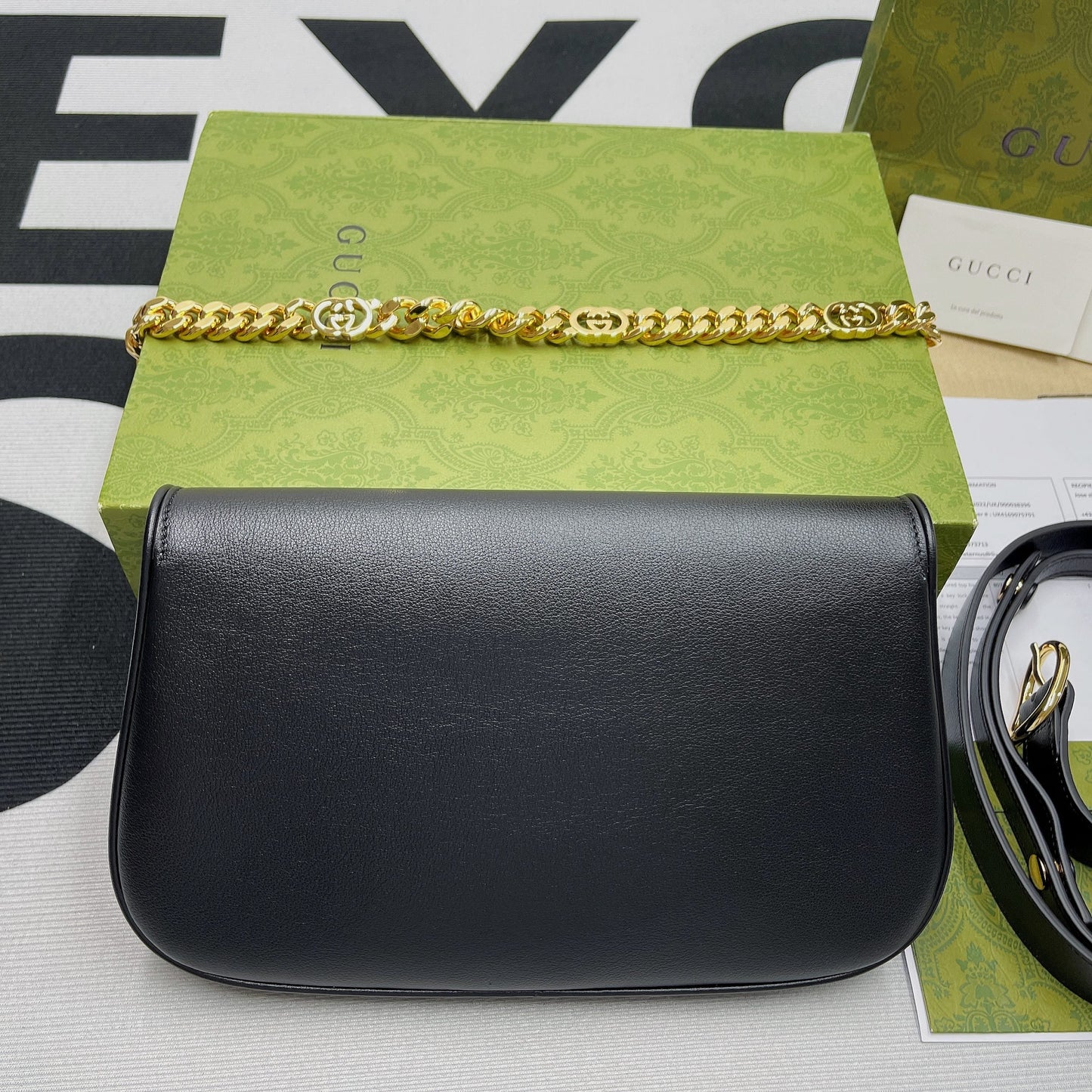 gg Blondie Shoulder Bag Black For Women, Women’s Bags 11in/28cm gg 699268 UXX0G 1000