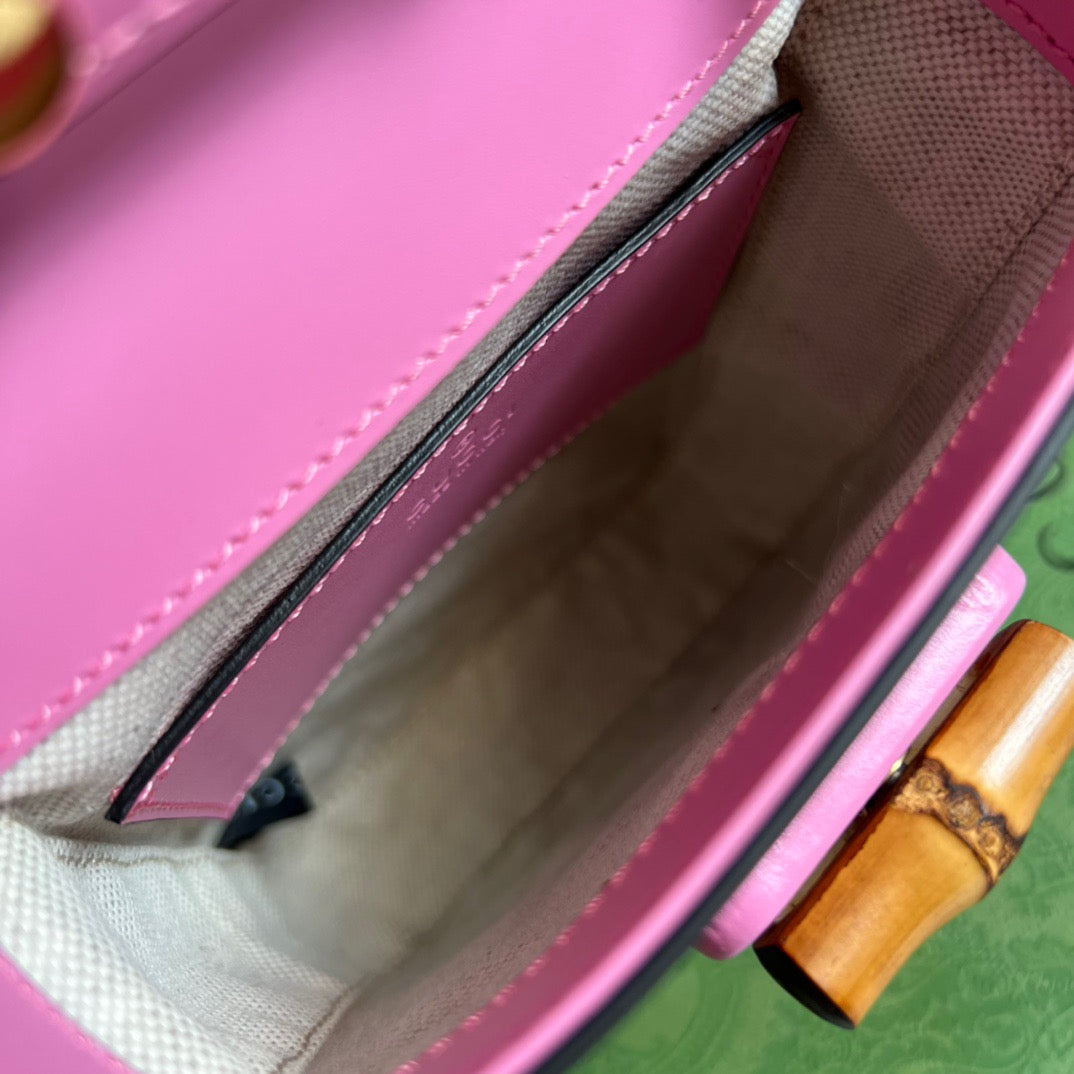 gg Bamboo Mini Handbag Pink For Women, Women’s Bags 6.2in/16cm gg 702106 UZY0T 5814