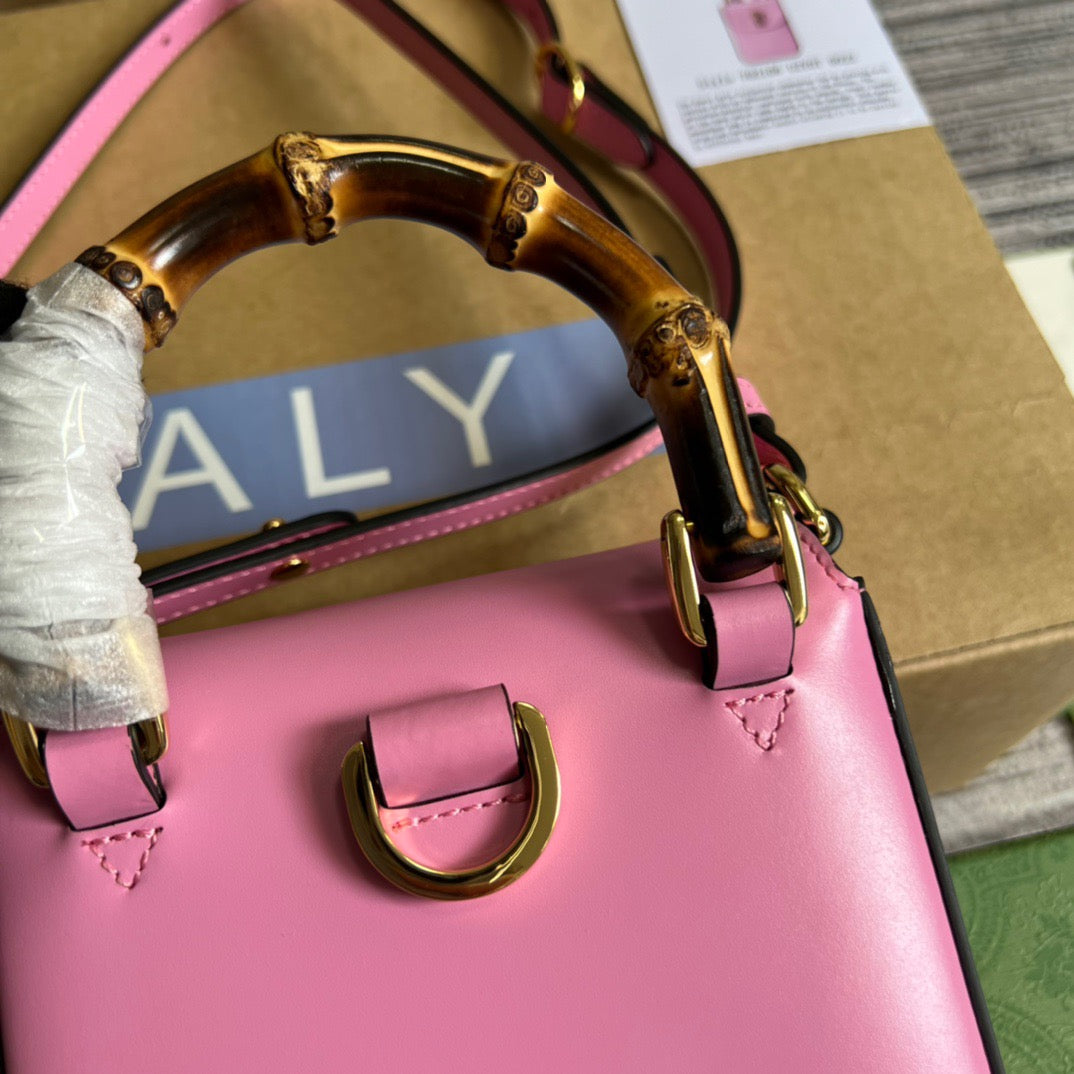 gg Bamboo Mini Handbag Pink For Women, Women’s Bags 6.2in/16cm gg 702106 UZY0T 5814