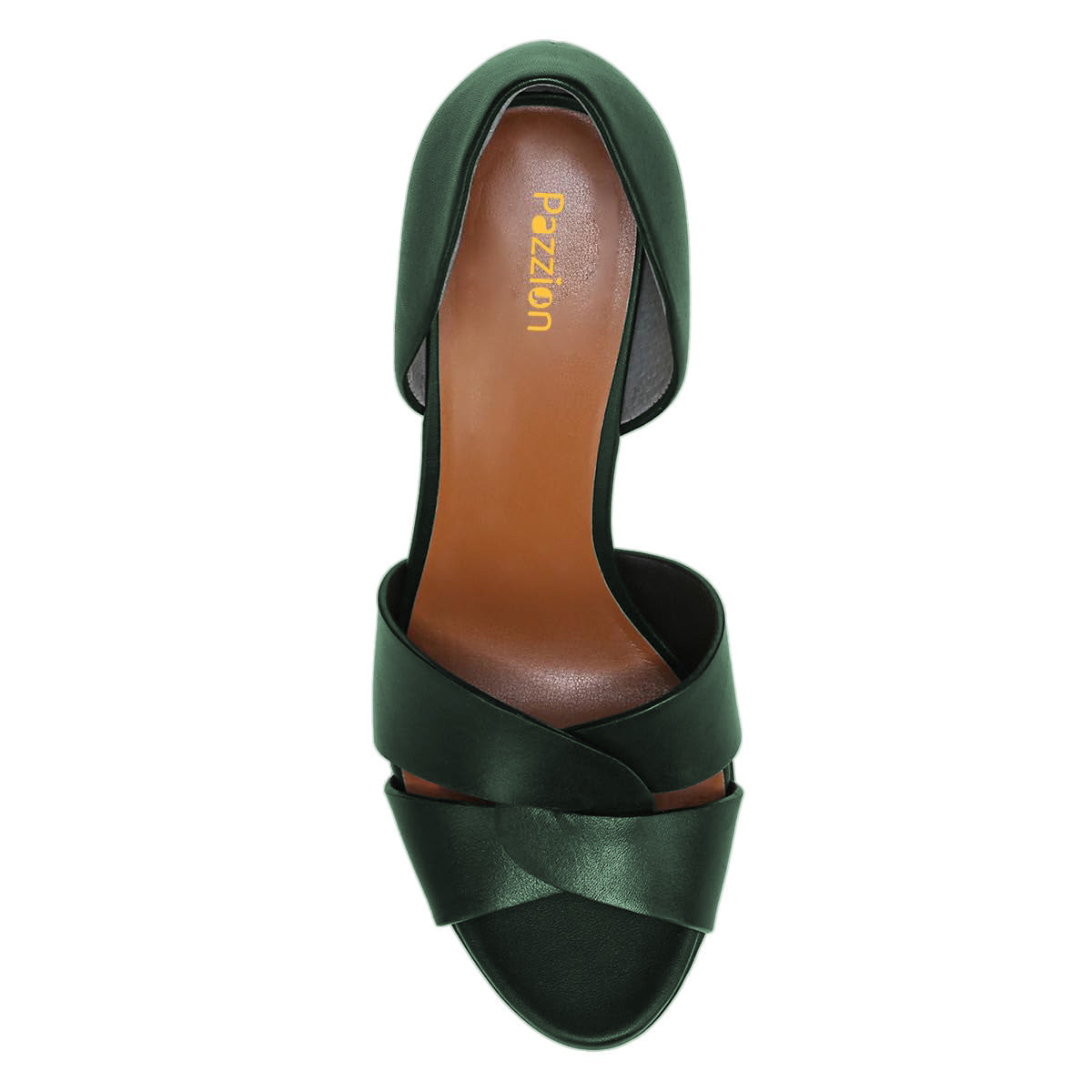 Dark Green Slip-On Open Toe Stiletto Heel Twist Strappy Pumps Shoes