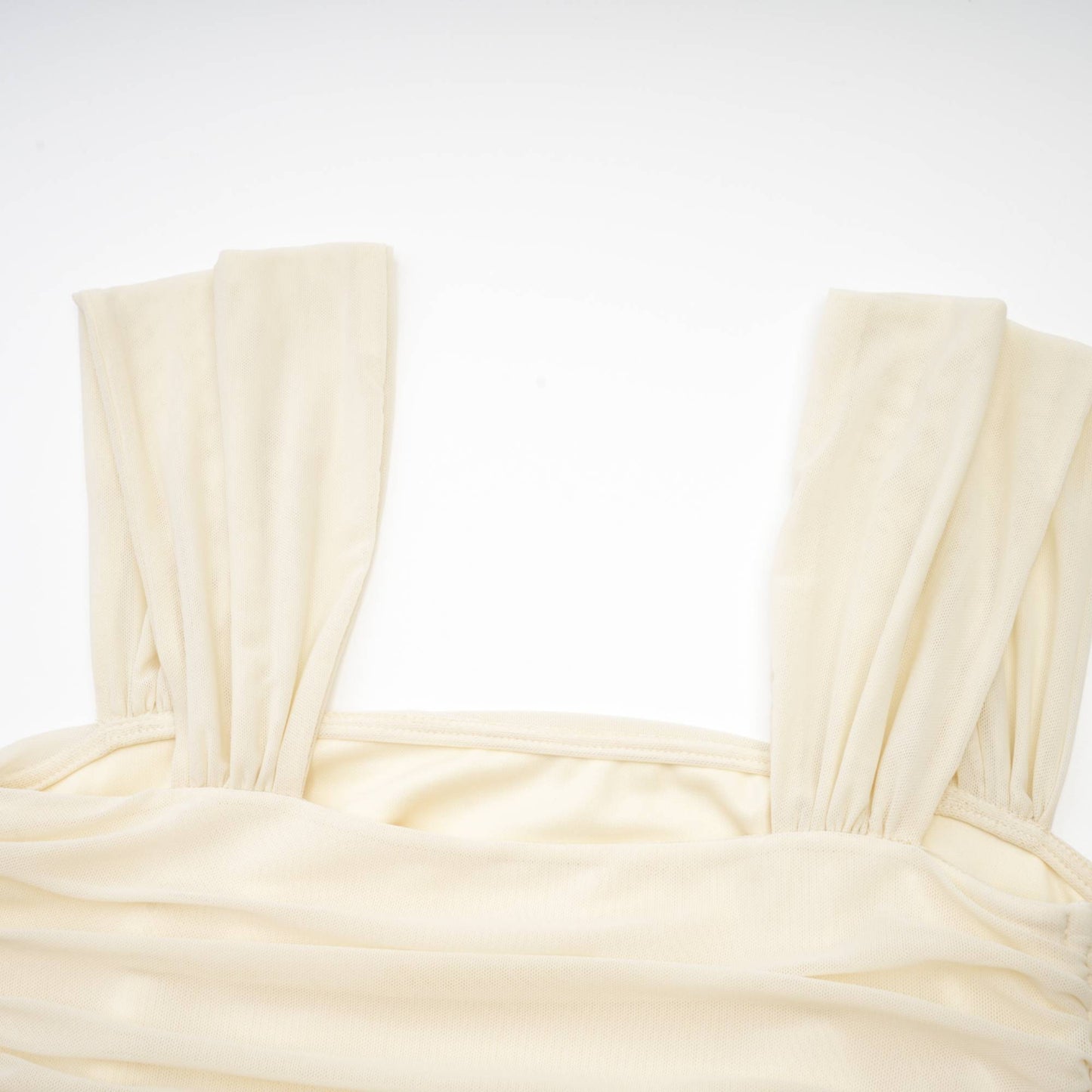 Giulia off-white mesh pleated midi dress