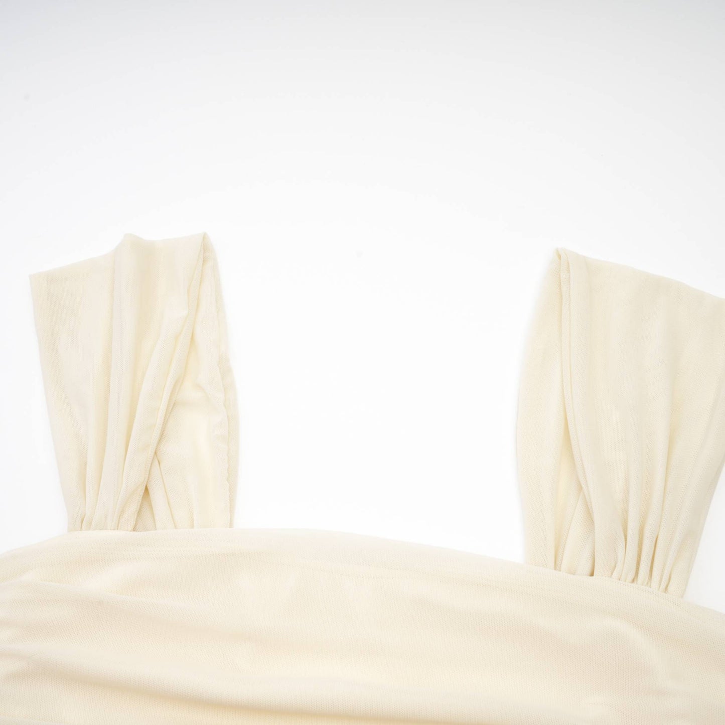 Giulia off-white mesh pleated midi dress