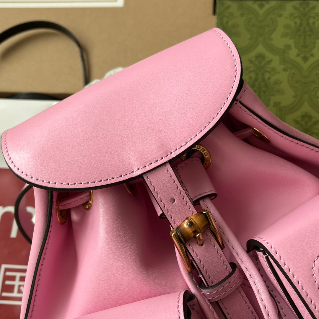 gg Bamboo Small Backpack Pink For Women, Women’s Bags 8.6in/22cm gg 702101 UZY0T 5814