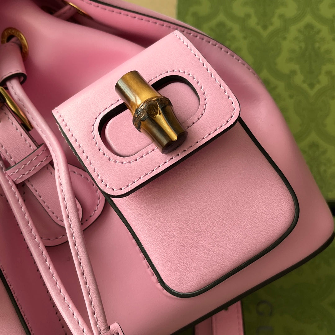gg Bamboo Small Backpack Pink For Women, Women’s Bags 8.6in/22cm gg 702101 UZY0T 5814