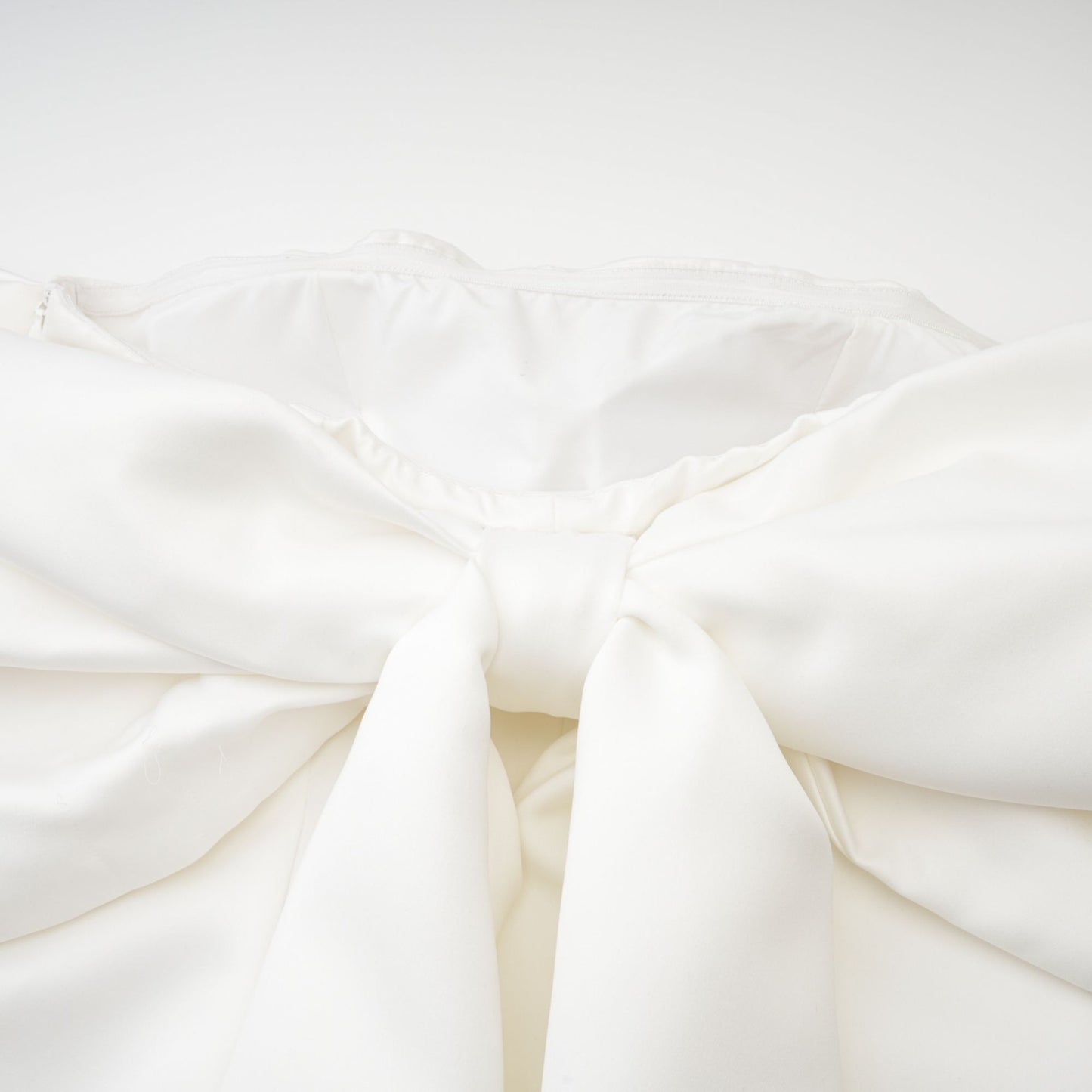 Hélène white oversize-bow mini dress
