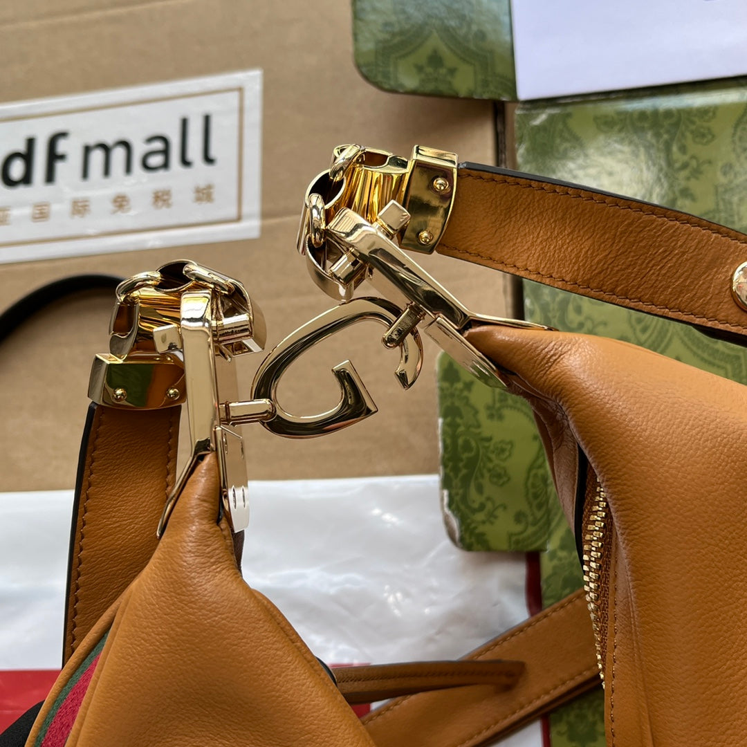 gg Atache Large Shoulder Bag Brown For Women, Women’s Bags 13.8in/35cm gg 702823 UXWBG 3162
