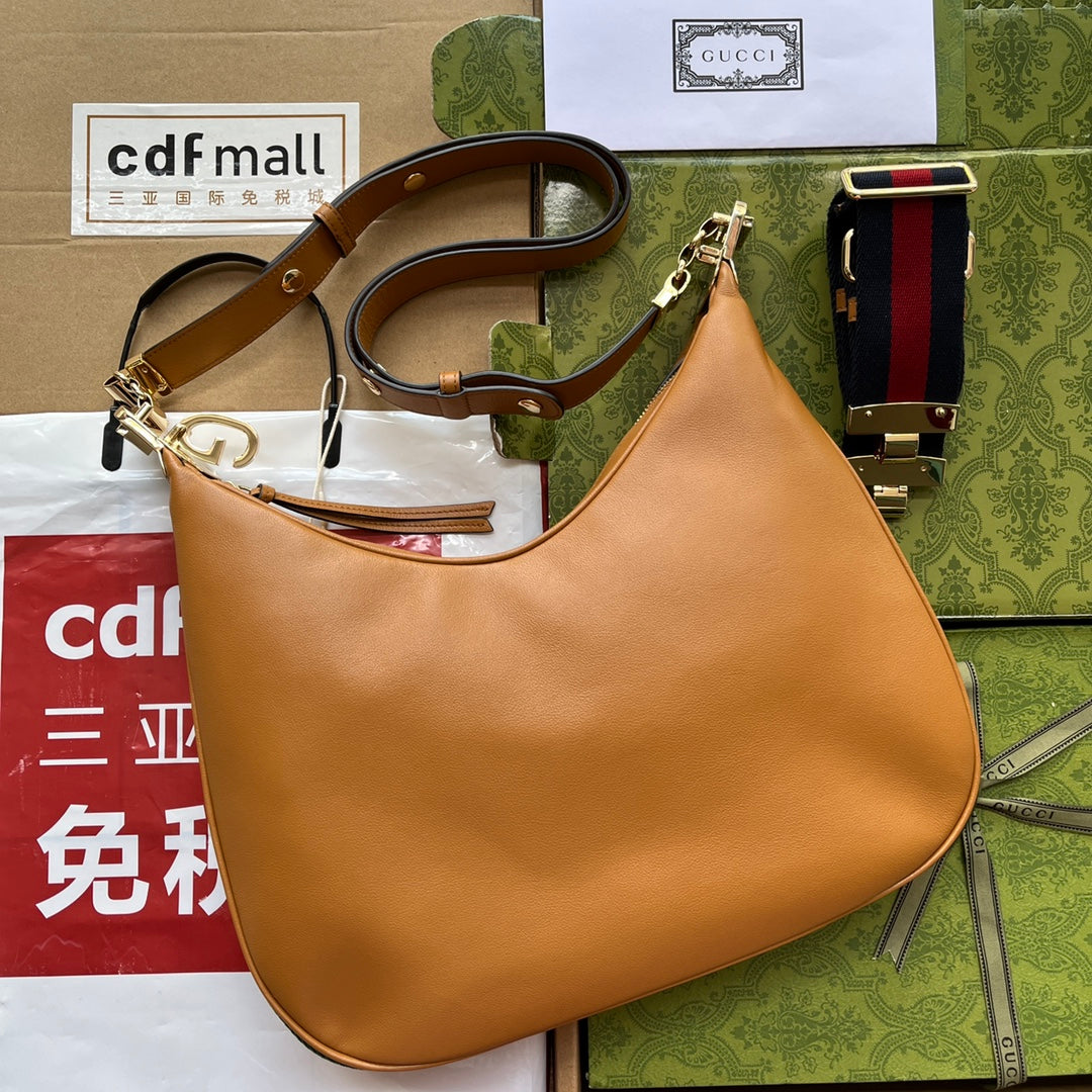 gg Atache Large Shoulder Bag Brown For Women, Women’s Bags 13.8in/35cm gg 702823 UXWBG 3162