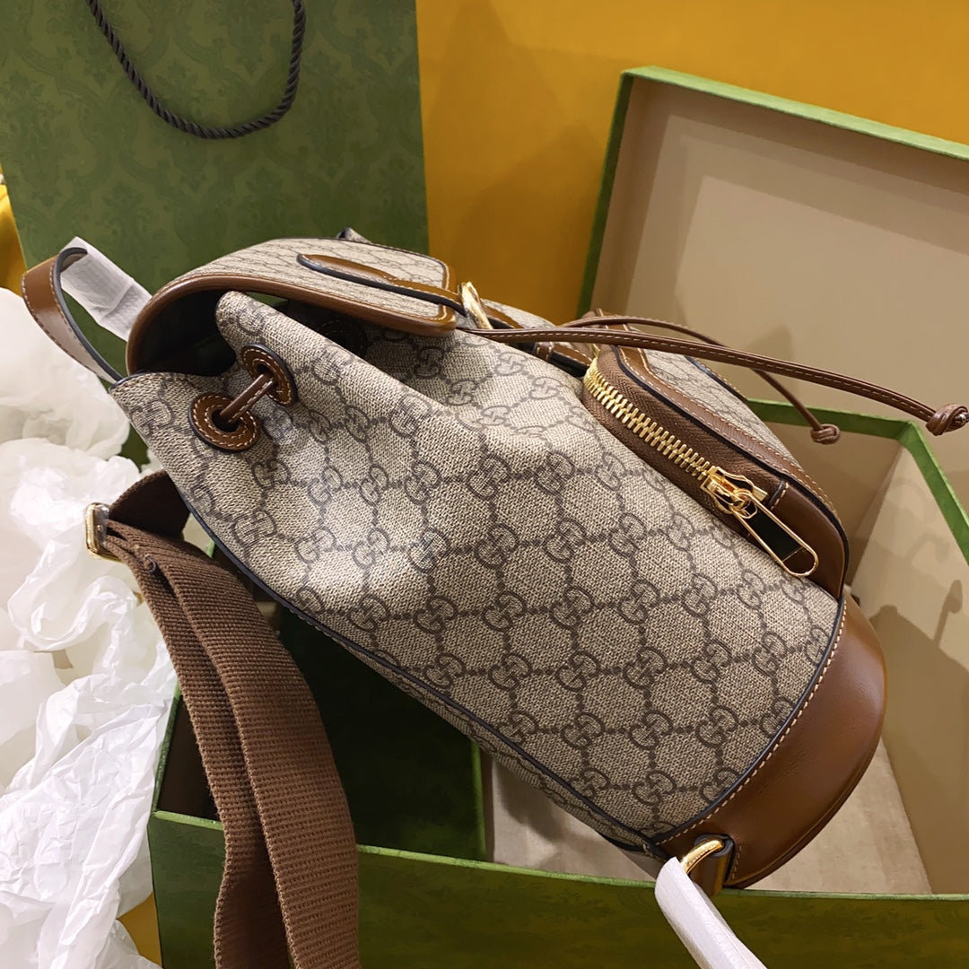 gg Backpack With Interlocking G Brown For Women, Women’s Bags 11.8in/30cm gg 