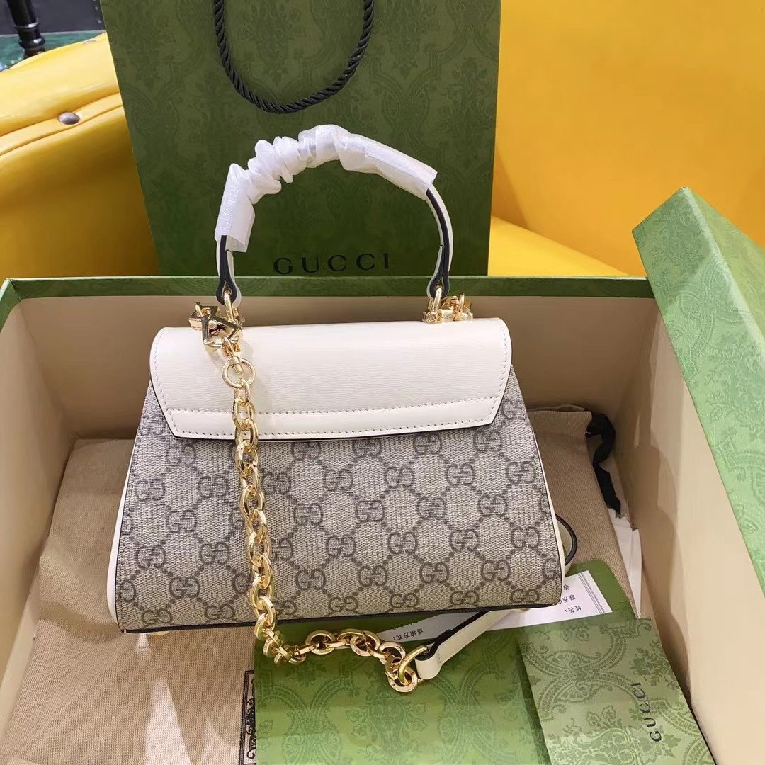 gg Horsebit 1955 Mini Bag White For Women, Women’s Bags 8.7in/22cm gg 703848 92TCK 9761